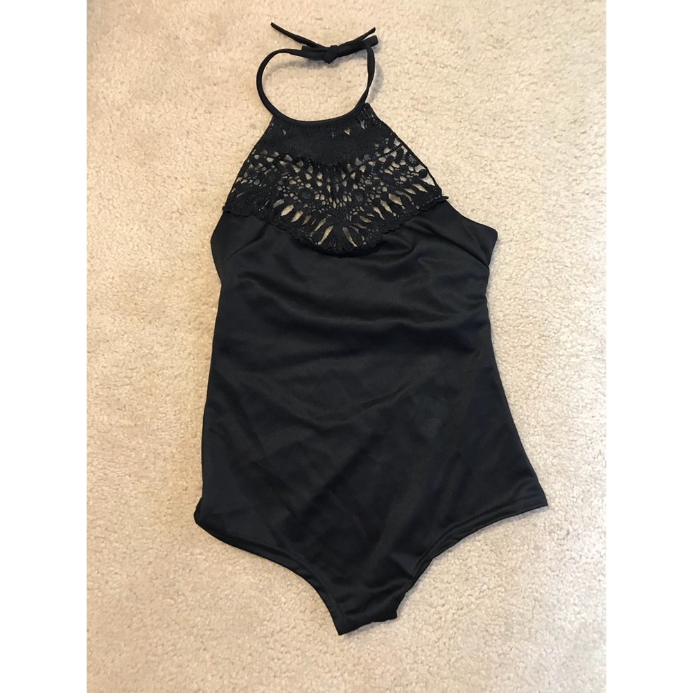Black crochet bodysuit